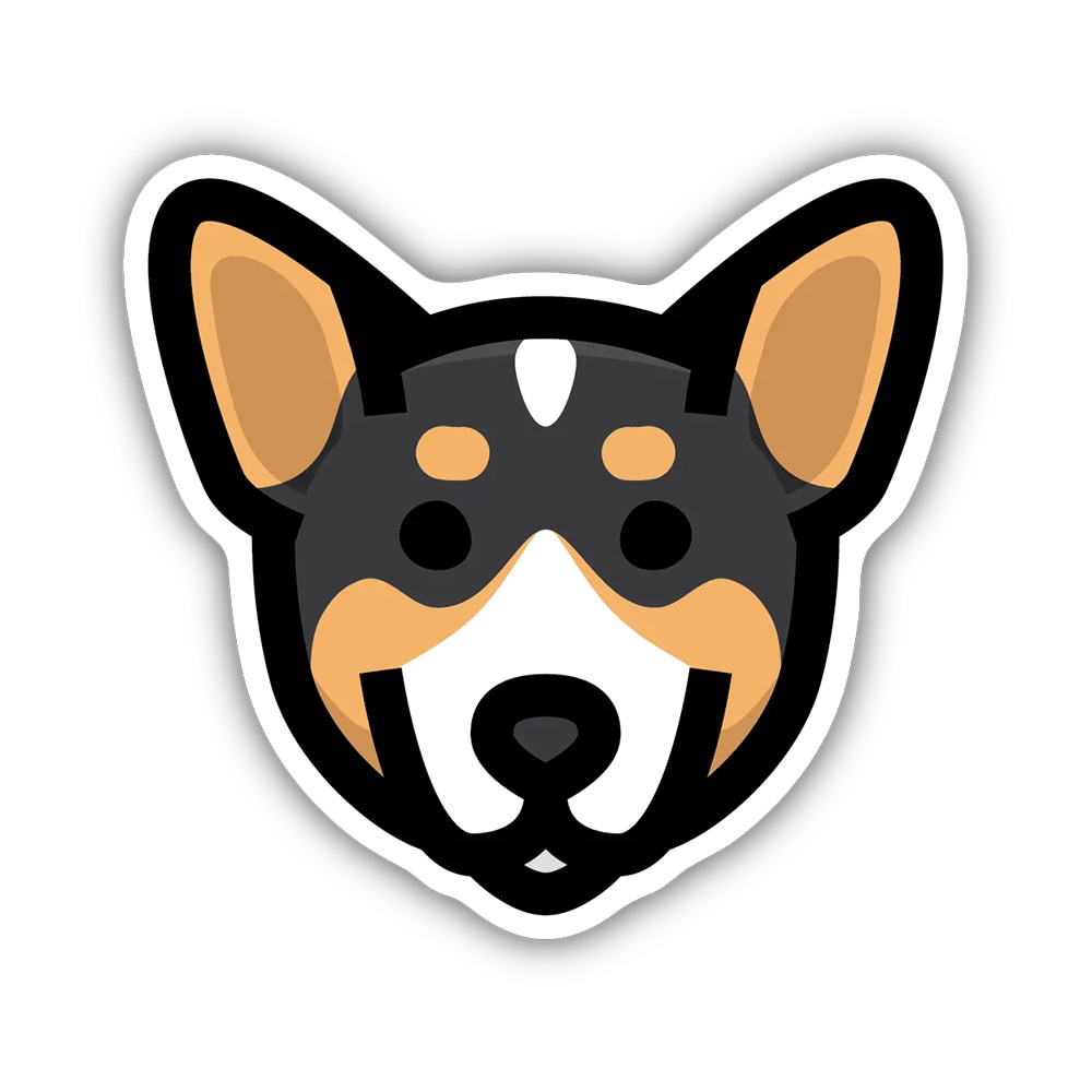 Stickers Northwest, Stickers, Art & School, 3", Corgi Head (Tri-Color), 632557